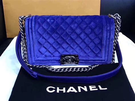 chanel boy bag blue velvet price|Chanel boy bag for sale.